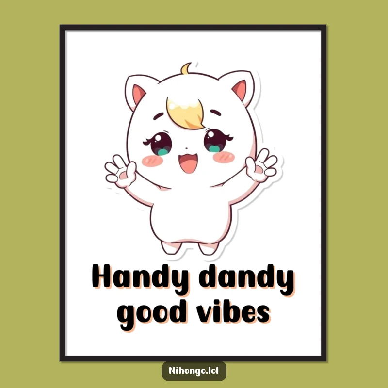 Funny Free Printable Wall Art: Waving Character, Playful Downloadable Decor