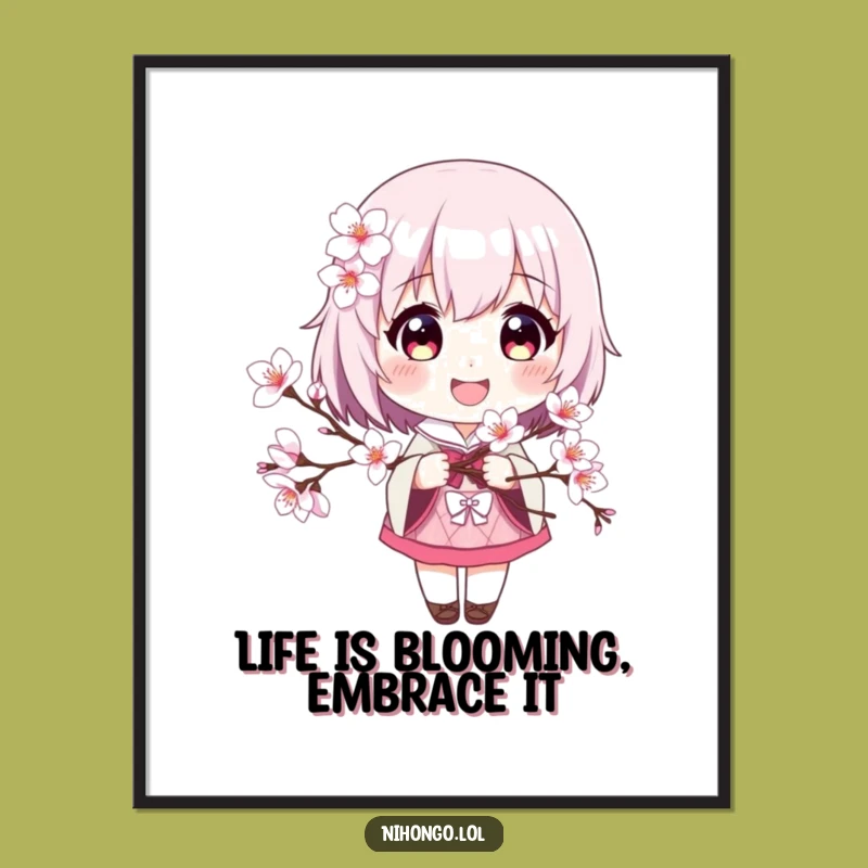 Free Printable Cherry Blossom Smile Wall Art: Funny Downloadable Art for Home Decor