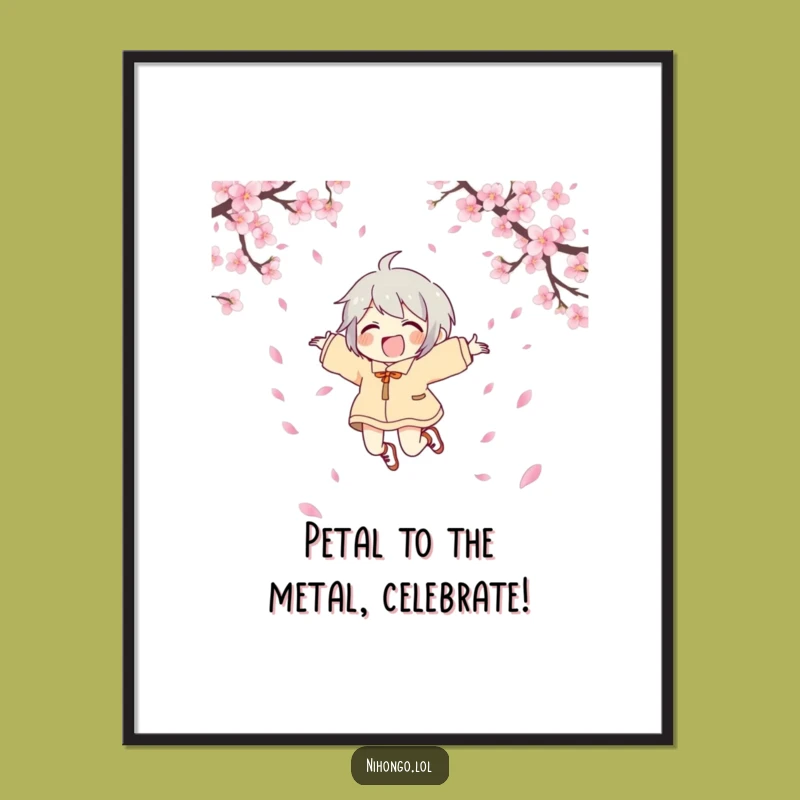 Free Printable Wall Art: Joyful Character Art, Cherry Blossom Downloadable Decor