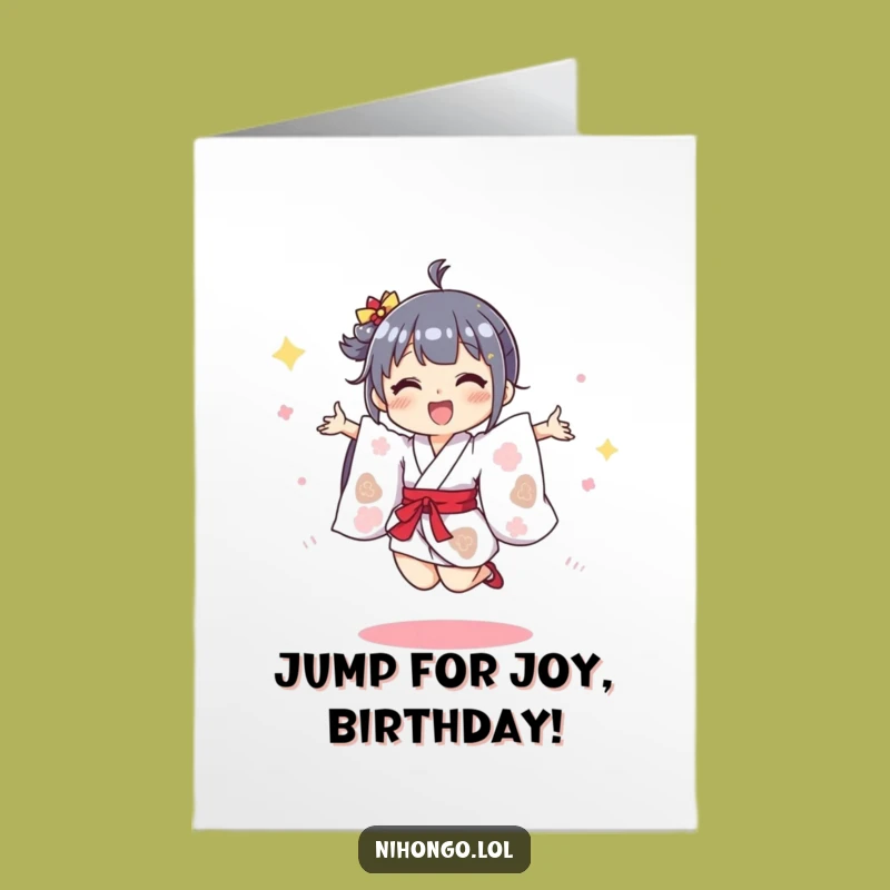Joyful Kimono Birthday Card: Free Printable Jump for a Festive Downloadable Gift