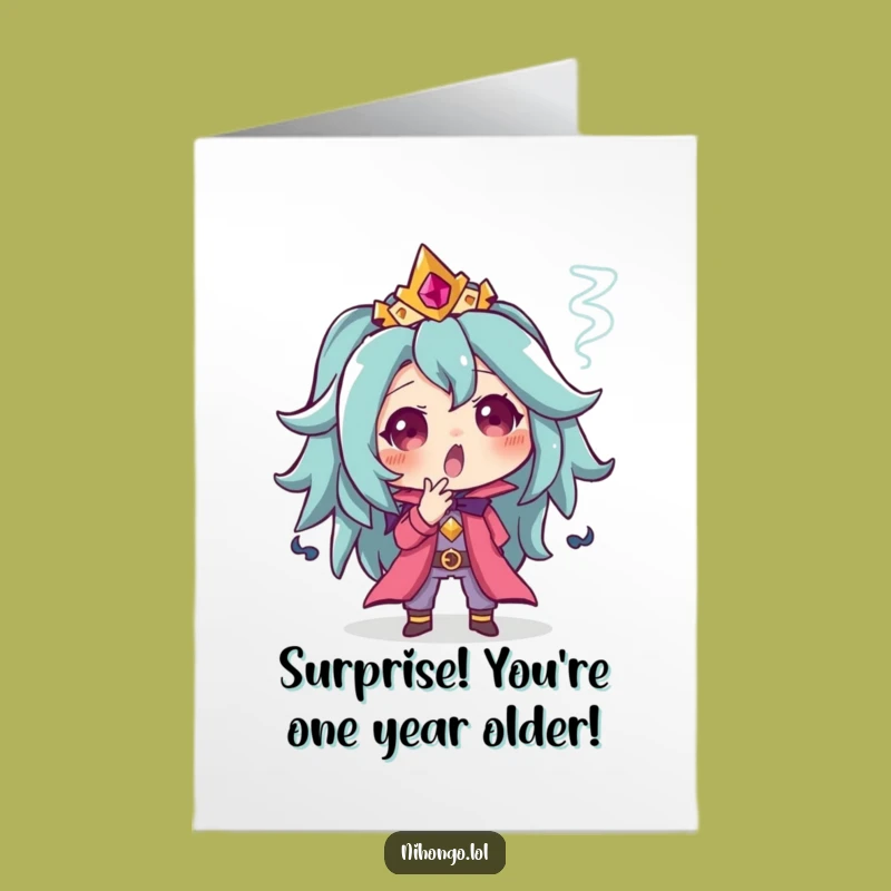 Free Printable Birthday Card: Surprised Character for an Unexpected, Funny Greeting