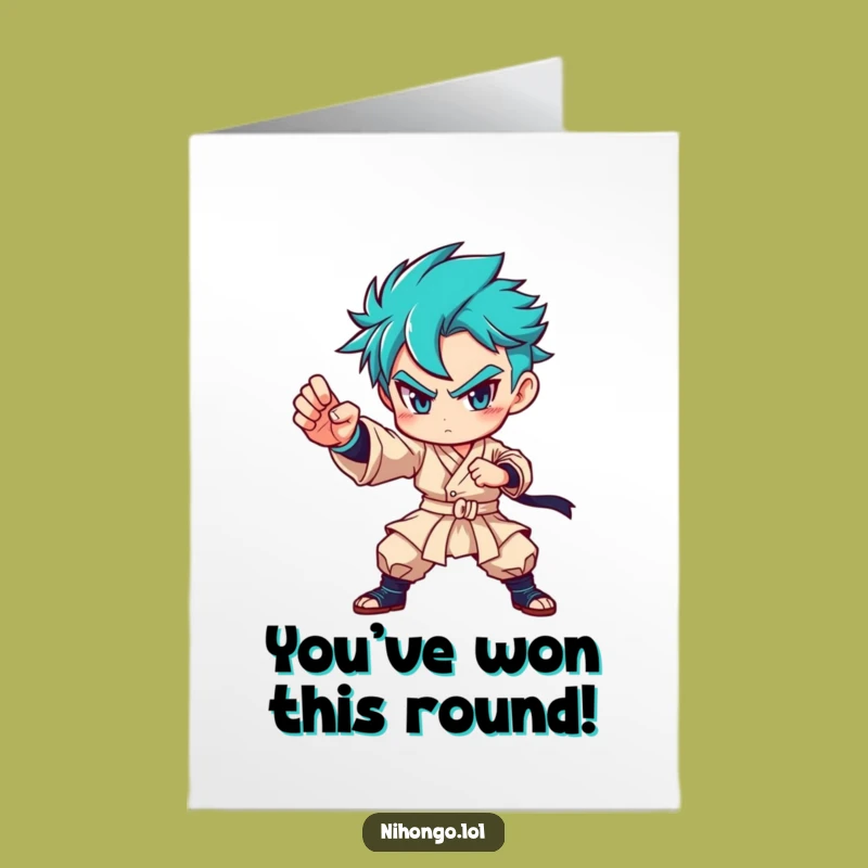 Free Printable Congrats Card: Victorious Fighter - Inspiring & Funny Downloadable!