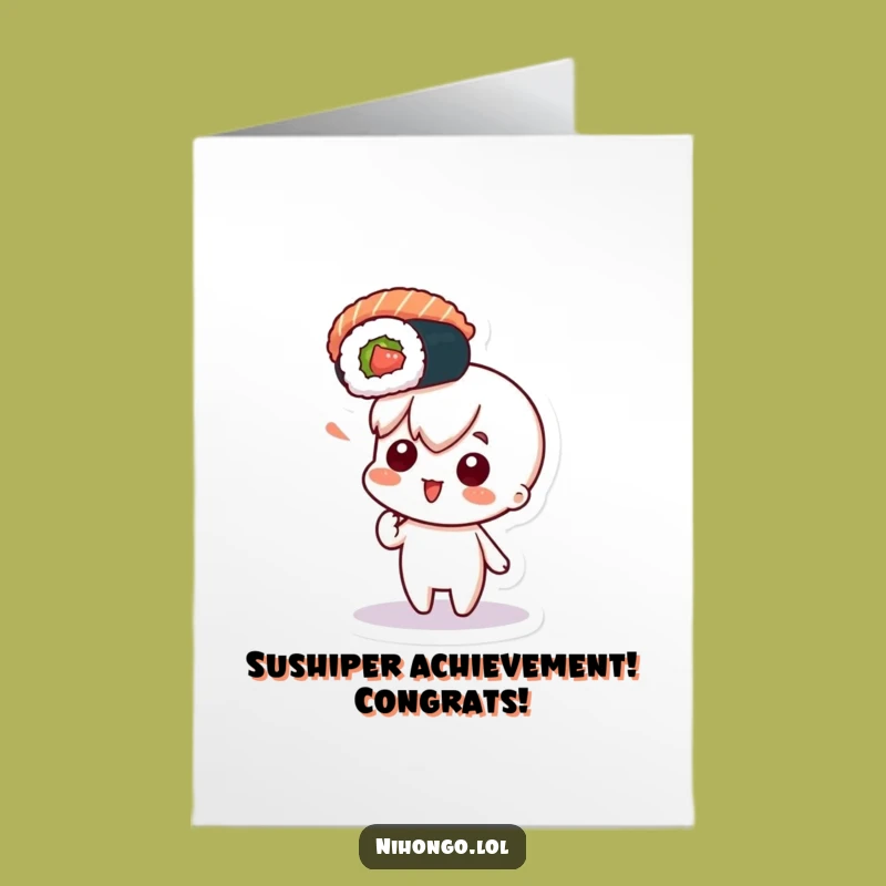Free Printable Sushi Congrats Card: Excitement for Your Big Win Downloadable Delight