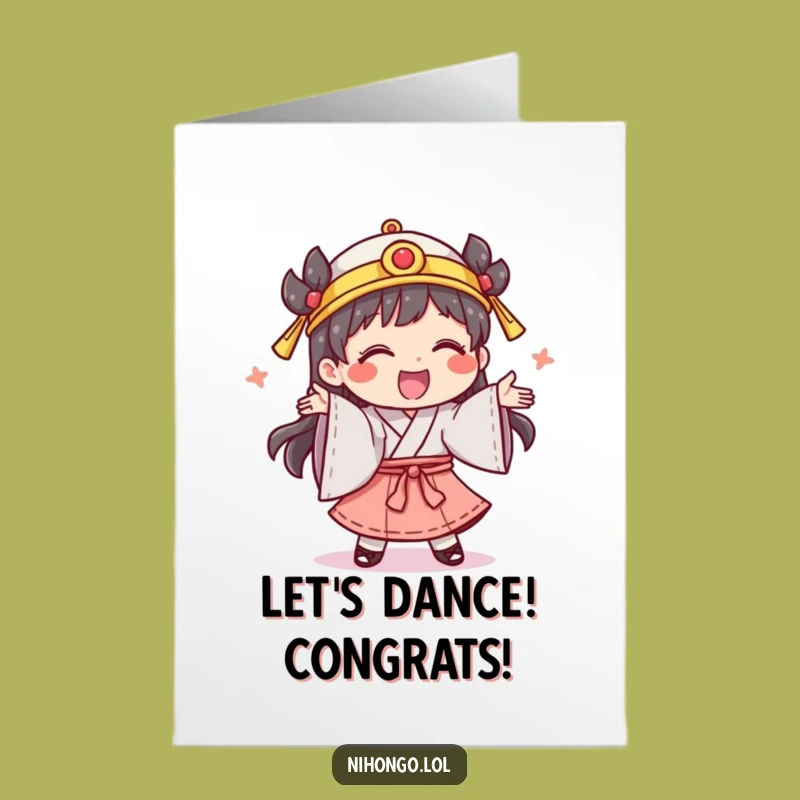 Free Printable Congrats Card: Celebration Dance Fun, Joyful Downloadable Gift for Awesome Achievements