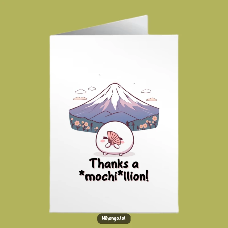 Free Printable Shy Mochi Thank You Card - Humble Appreciation Downloadable