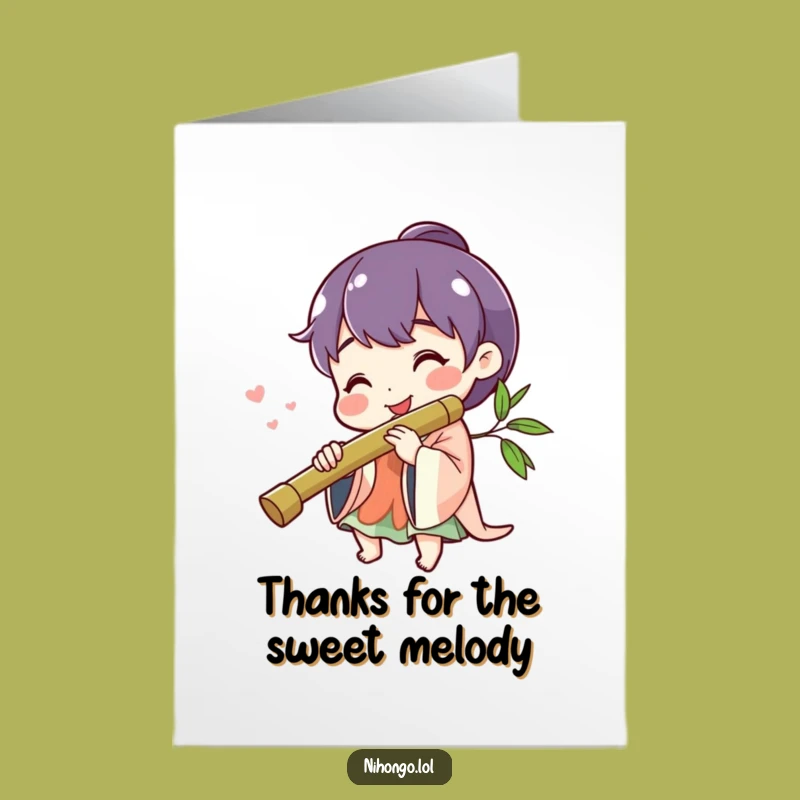 Free Printable Thank You Card: Flute Player's Smile - Joyful Downloadable Appreciation