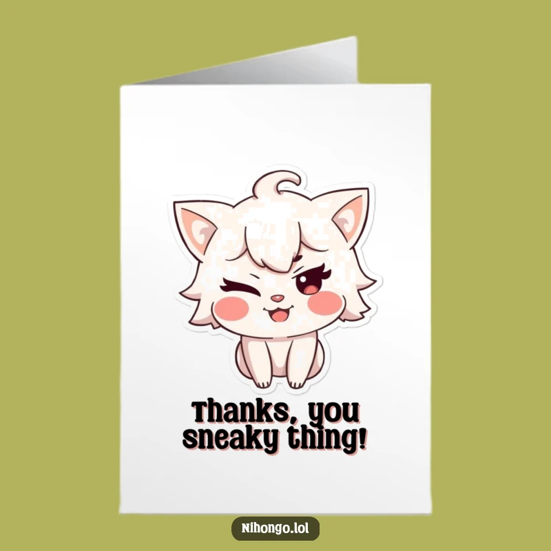Free Printable Thank You Card: Winking Character for a Grateful, Playful Note