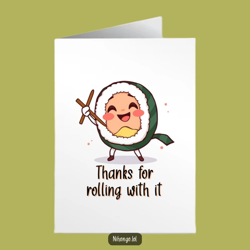 Free Printable Thank You Card: Sushi's Chopstick Thanks - Funny Downloadable Gift