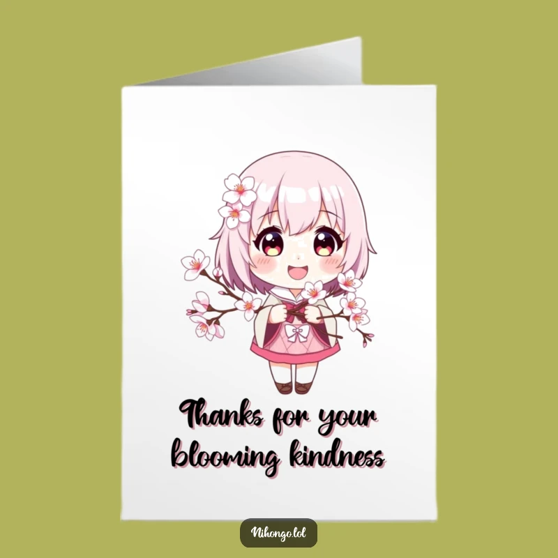 Free Printable Cherry Blossom Thank You Card: Funny Downloadable Gift for Appreciation