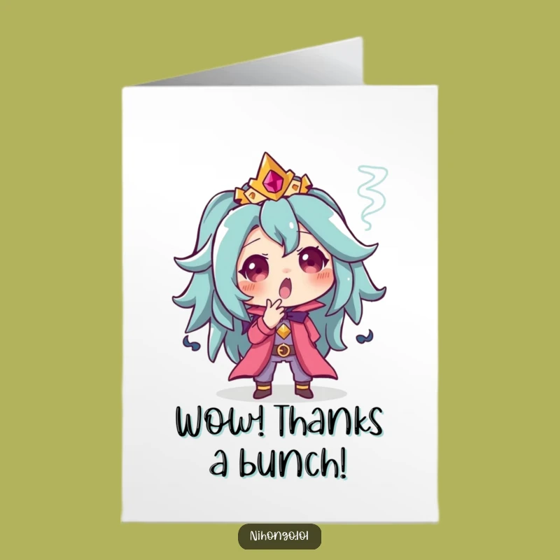 Free Printable Thank You Card: Surprised Character for a Suddenly Grateful Message