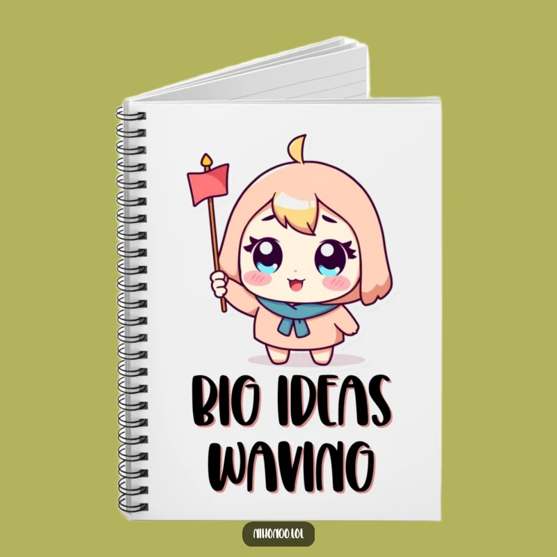 Funny Character Notebook: Jot Down Your Cheers with this Waving Flag Design