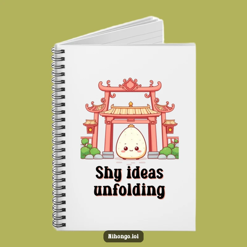 Funny Onigiri Temple Notebook - Hilarious Shy Rice Ball Journal for Notes