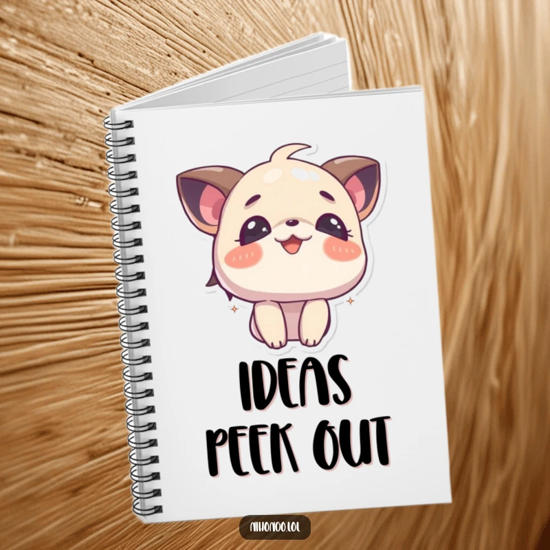 Funny Curious Notebook: Lined notebook with a character looking up with curious and joyful eyes, perfect for jotting down ideas.