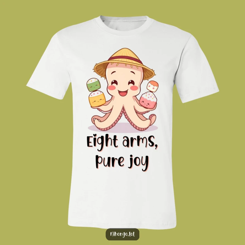 Funny Octopus Mochi Tee: Juggling Cephalopod Style, Hilarious Japanese Snack Gift!