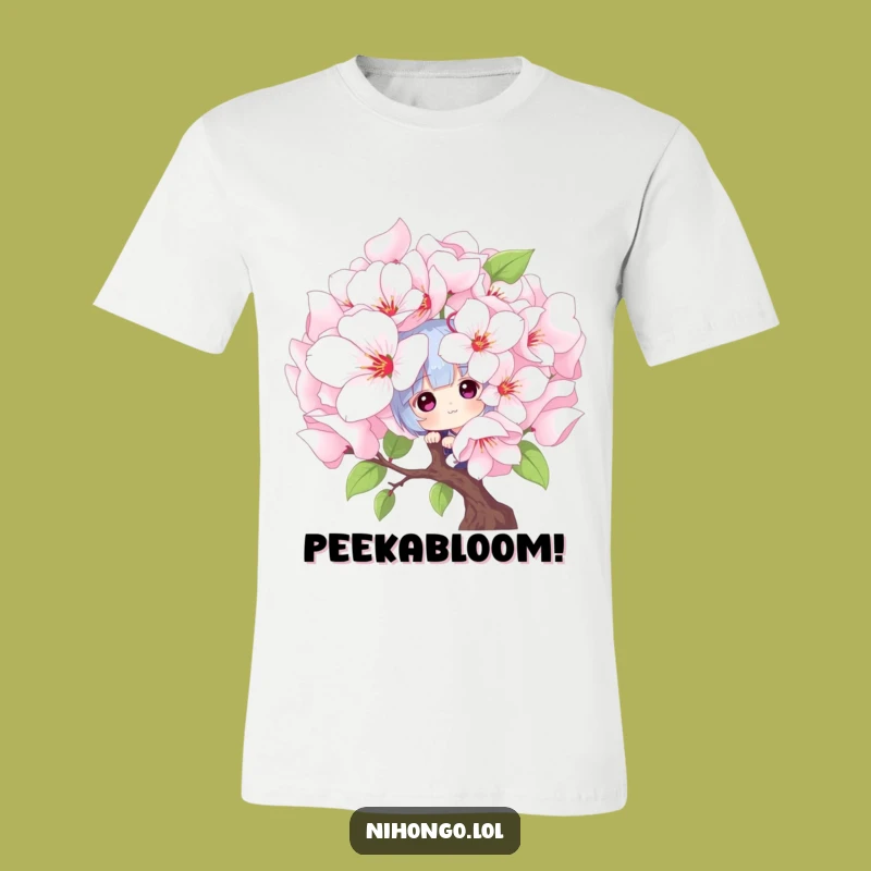 Funny Peekaboo Blossom T-Shirt - Playful Character Tee, Hilarious Funny Gift for Gardeners