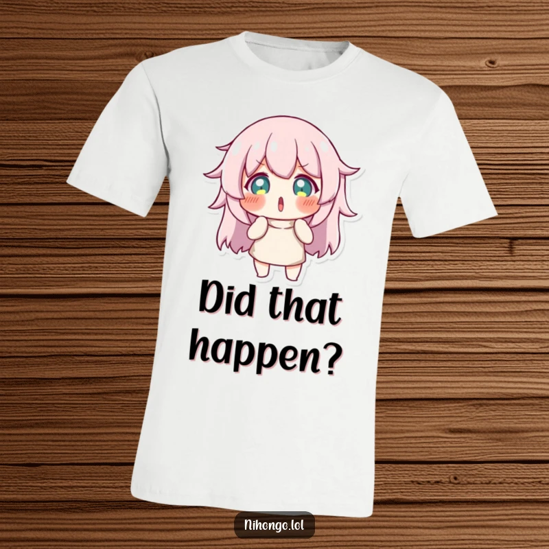 Funny t-shirt showing a character in an exaggerated, comically surprised pose, ideal for humorous reactions.