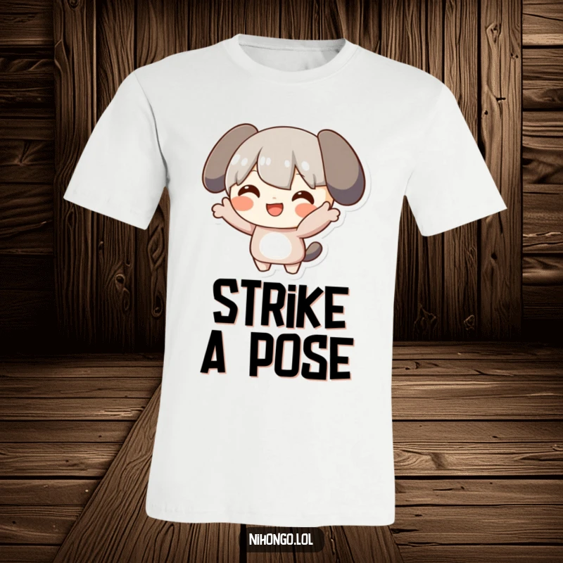Funny Posing T-Shirt: A smiling character striking a hilarious and memorable pose with confidence and mirth.