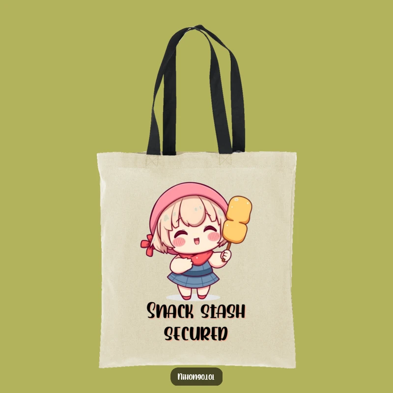 Funny Dango Skewer Tote Bag: Rosy Cheeks, Snack Lover Funny Gift
