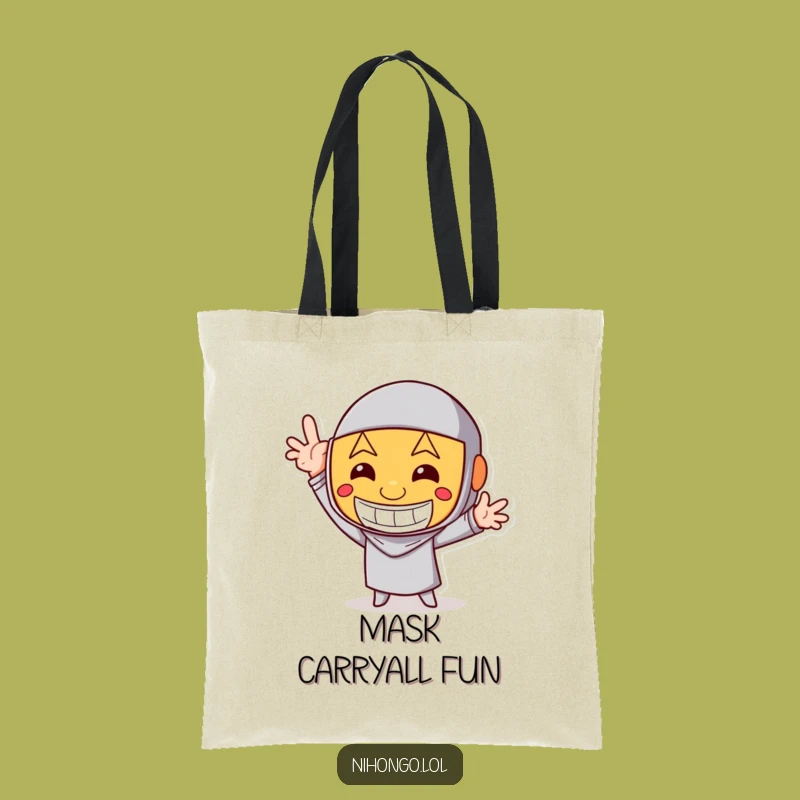 Funny Happy Mask Tote Bag - Carry Your Smile with Humorous Style
