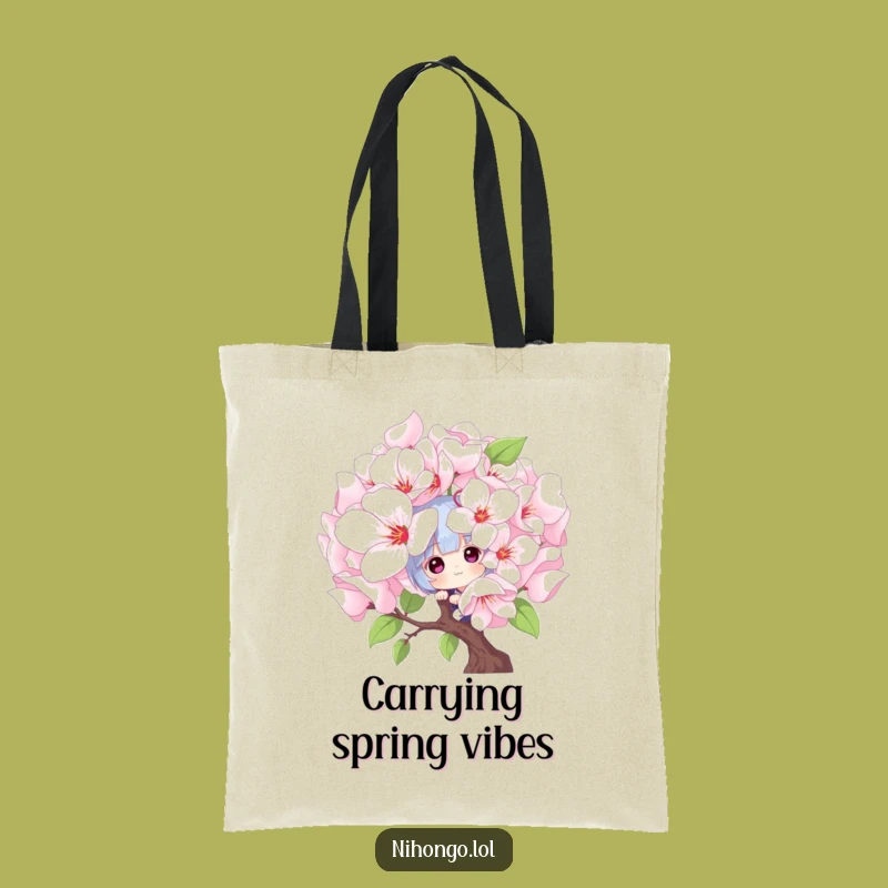 Funny Peekaboo Blossom Tote Bag - Playful Spring Accessory, Great Funny Gift for Shoppers