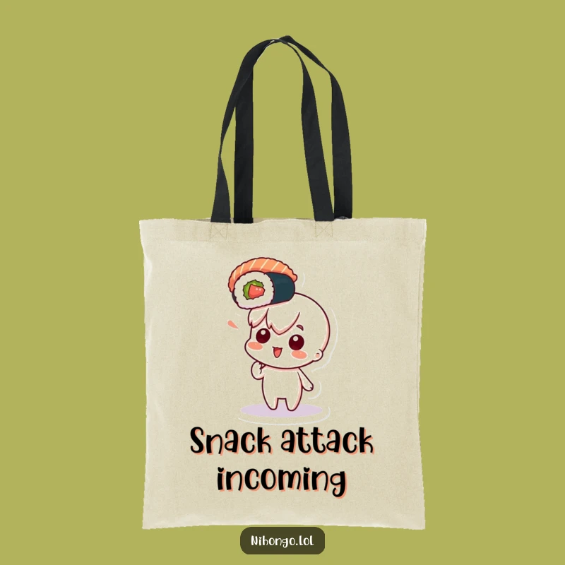 Funny Sushi Curious Character Tote Bag - Eco-Chic & Foodie Fun, Perfect Funny Gift