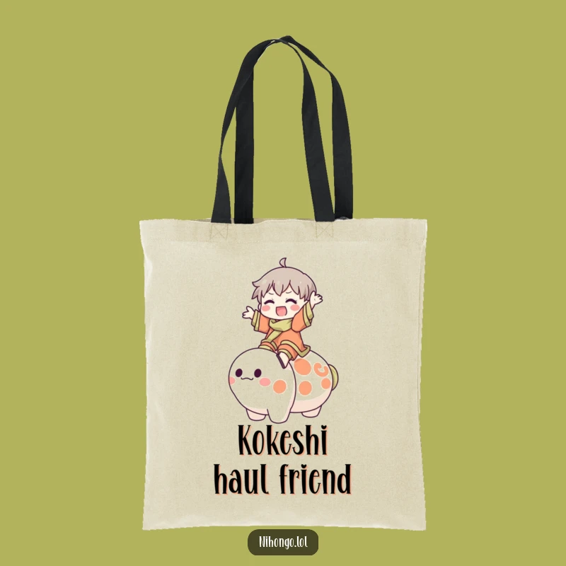 Funny Kokeshi Rider Tote Bag - Carry Joyful Adventures with Humor