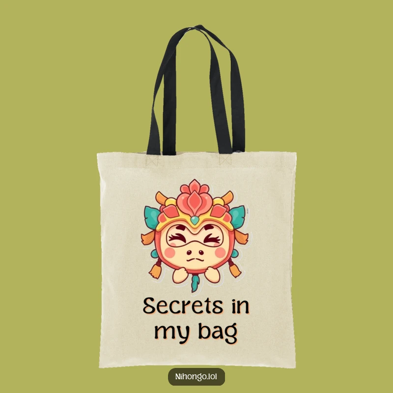 Funny Festival Mask Wink Tote Bag: Playful Character, Practical Funny Gift